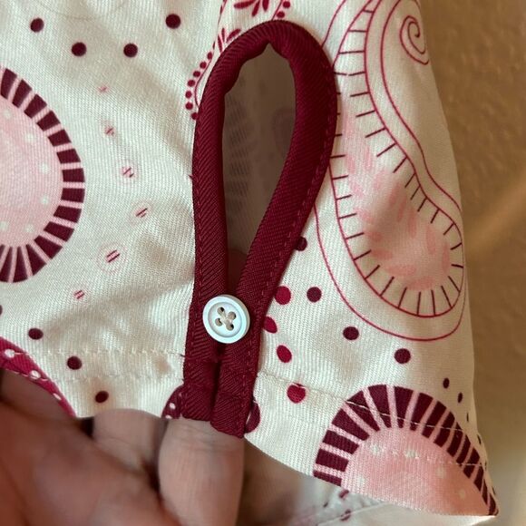 EUC Adidas Womens Climacool Vintage Paisley Golf Shirt - Size Medium - Picture 4 of 9